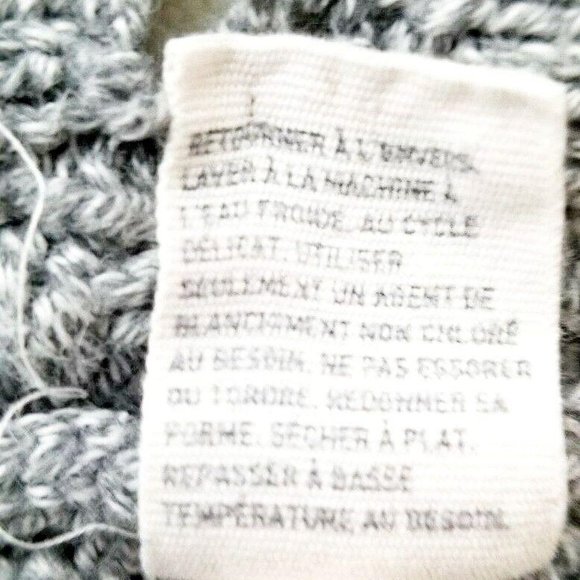 American Eagle Outfitters Crochet 3/4 Sleeve Open Cable Knit Sweater Gray Medium - Picture 7 of 9